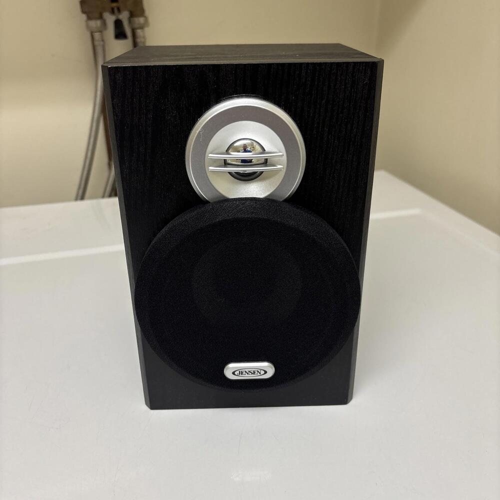 1 Jensen Bookshelf Speaker with attached Original Cables - 9”x 5.5”x 5.5”